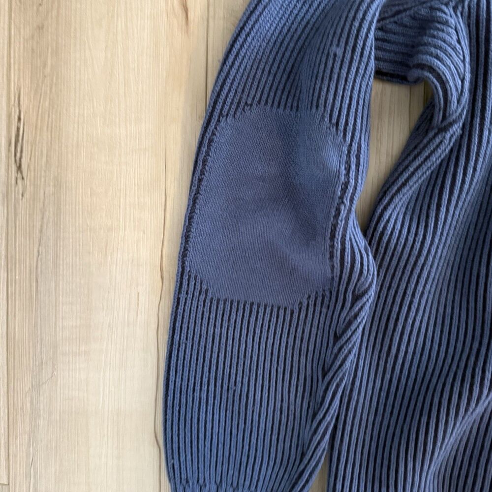 Duluth Trading Knit Pullover Sweater Blue Shawl Neck Buttons Wool Blend Size L - Picture 5 of 6